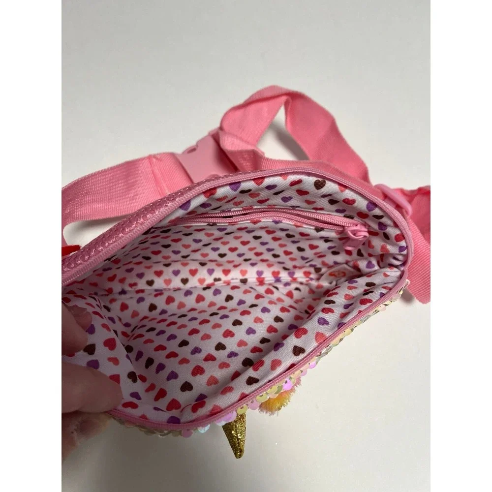 TY Unicorn Fanny‎ Pack Purse Changeable Sequins Pink Plush adult or kid size